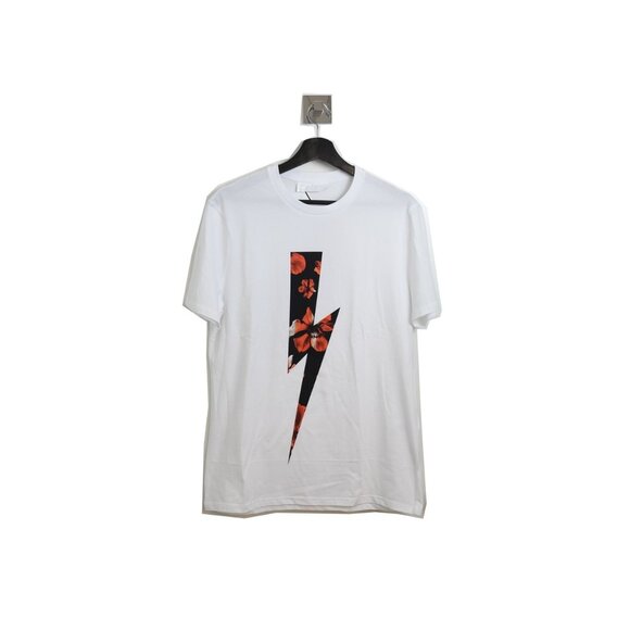 Neil Barrett Flora Lightening T Shirt White